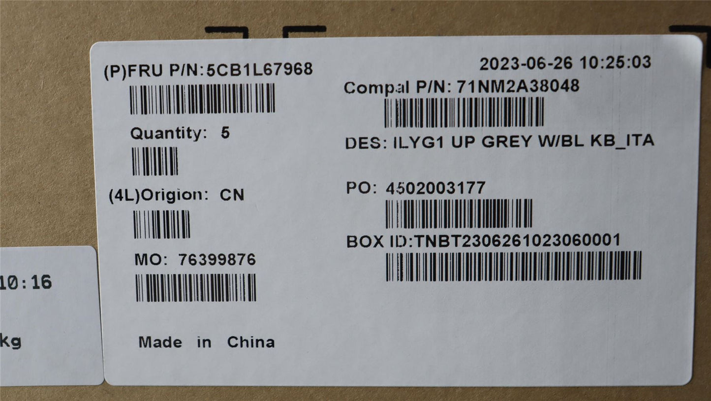 Lenovo Upper Case ASM_ITA C 82Y3 BLWH 5CB1L67968