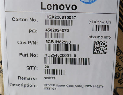 Lenovo Upper Case ASM_USEN H 82T6 USSTGY 5CB1H82598