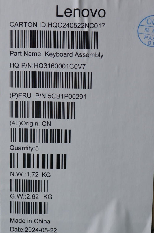 Lenovo UpperCaseASM SLV H83DJ NFP TT 5CB1P00291