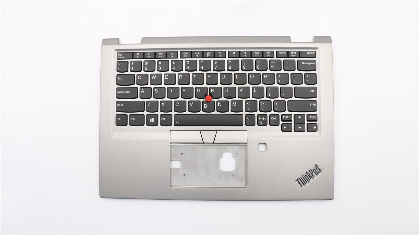 Lenovo ThinkPad X390 Keyboard Palmrest Top Cover US Silver Backlit 02HM716