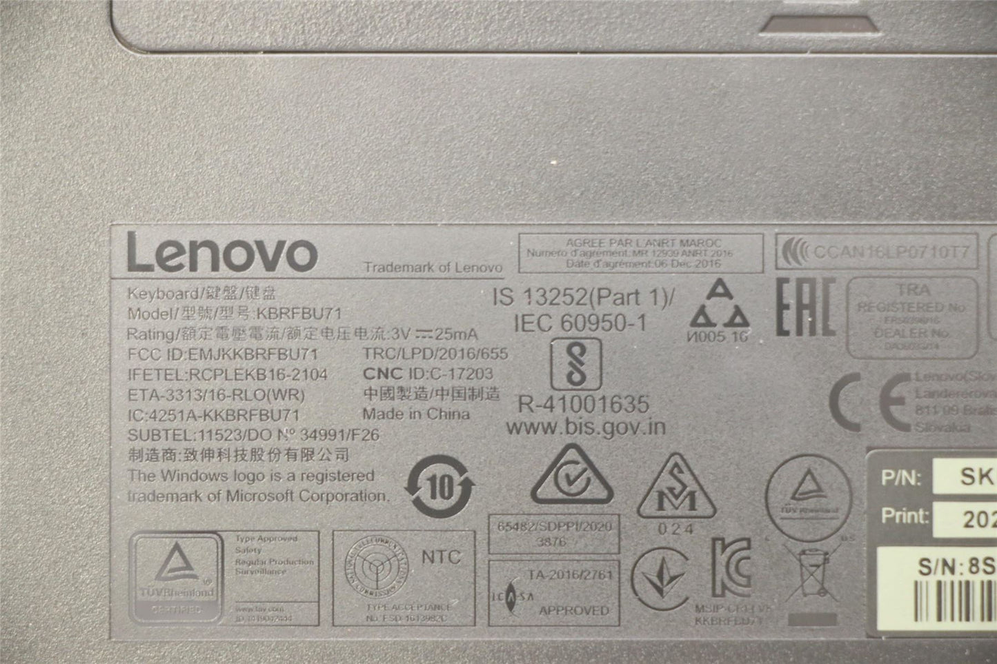 Lenovo Primax R71_G2 2.4G BKG CZ_SL 5KM0U87631