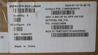 Lenovo UpCase_ITA C82XF NFP AB BL ALDF 5CB1L50548