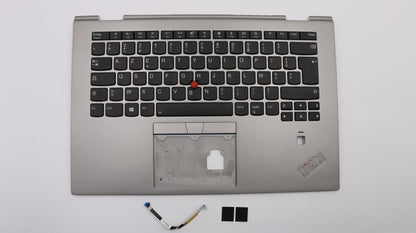 Lenovo Yoga X1 3ème clavier repose-mains couvercle supérieur français argent rétro-éclairé 01LX951