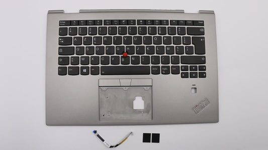 Lenovo Yoga X1 3rd Keyboard Palmrest Top Cover French Silver Backlit 01LX951