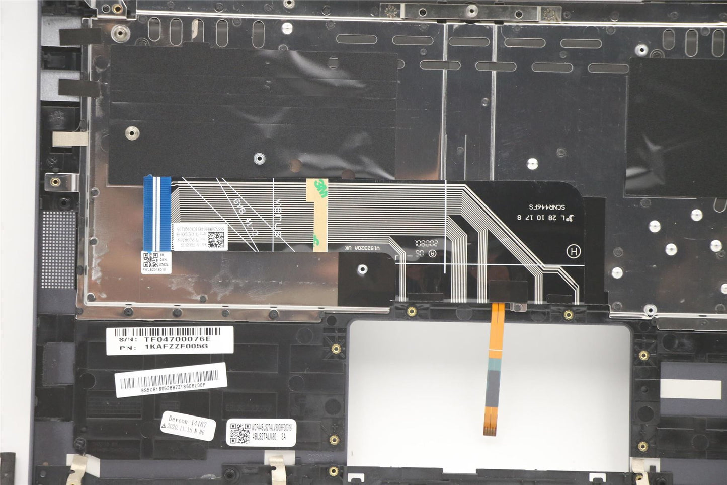 Lenovo IdeaPad 7 14ITL05 Keyboard Palmrest Top Cover French Grey 5CB1B05288