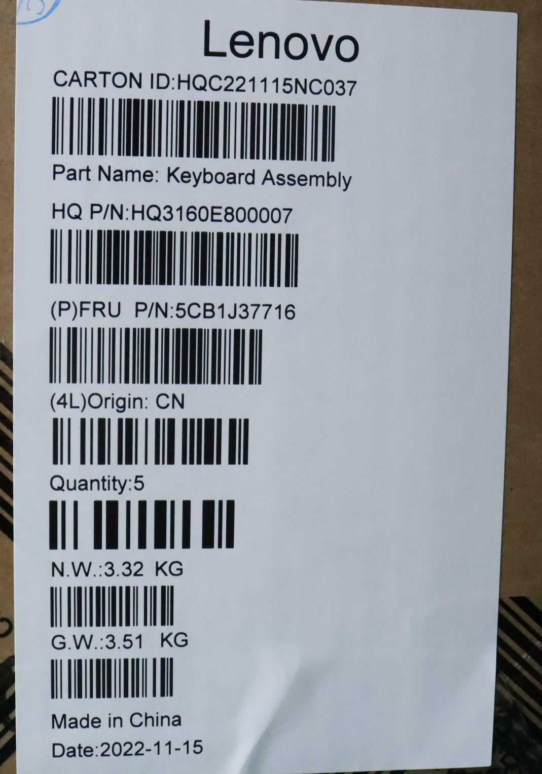 Lenovo Upper Case ASM_SPA H 82VA GY 5CB1J37716