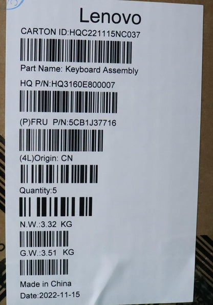 Lenovo Upper Case ASM_SPA H 82VA GY 5CB1J37716