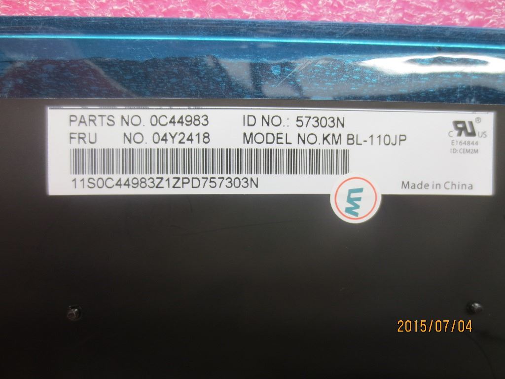 Lenovo FRUCS13KMBacklitKBDJapaneseChicony Keyboard 04Y2418