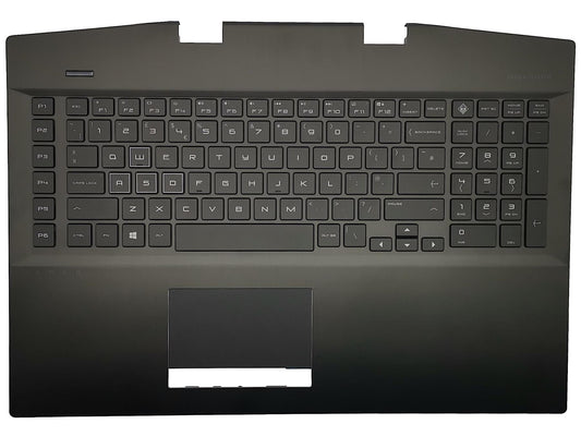 Genuine HP Omen 17-CB Palmrest Cover Keyboard UK Black Backlit L62863-031