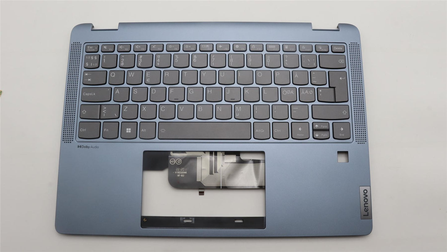 Lenovo IdeaPad 5 14ABR8 Keyboard Palmrest Top Cover Nordic Silver 5CB1K20868