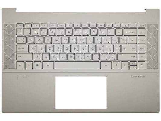 Genuine HP Envy 15-EP Palmrest Cover Keyboard Arabic Silver Backlit L97425-171