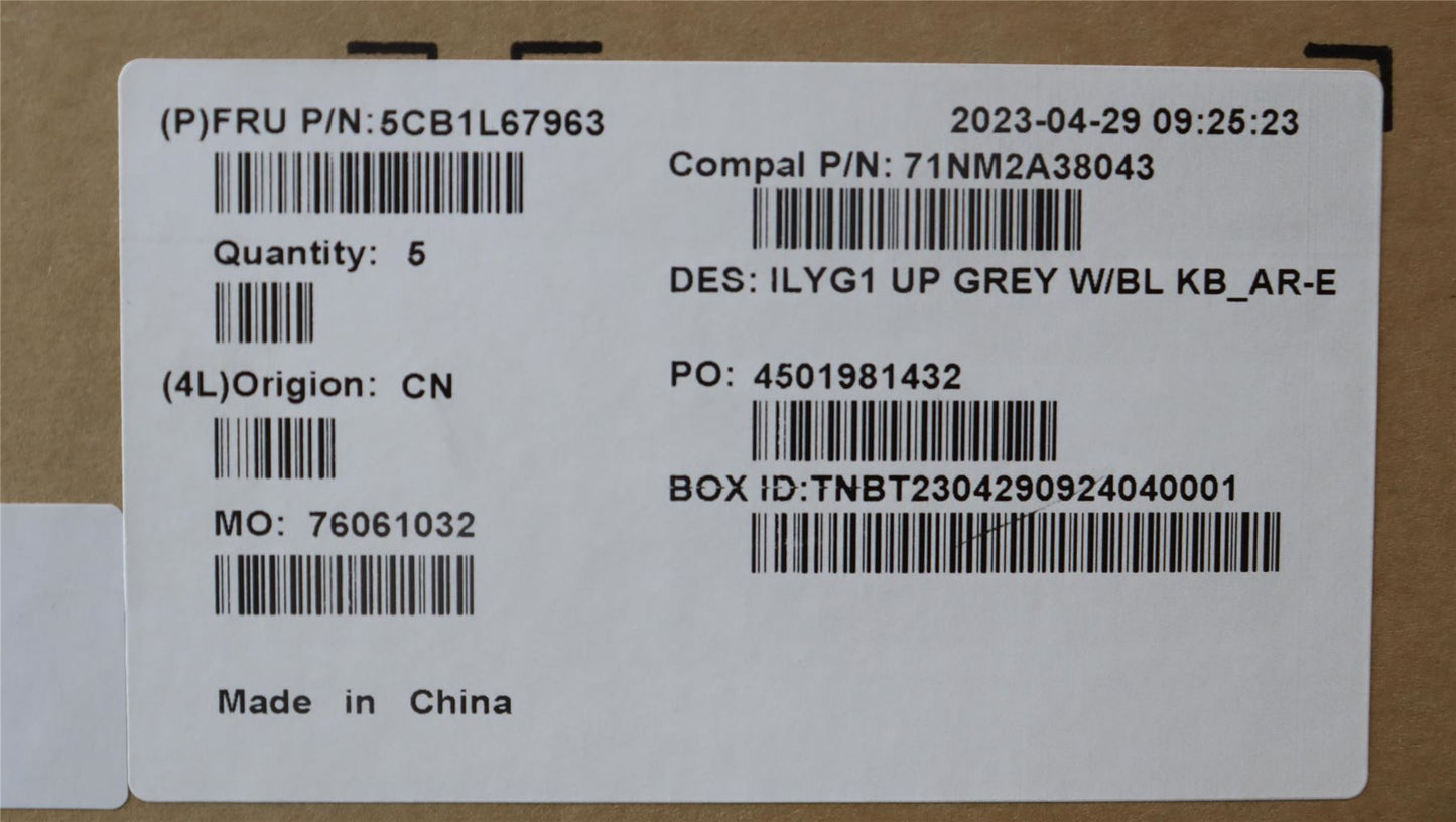 Lenovo Legion S7 16IRH8 Keyboard Palmrest Top Cover Arabic Silver 5CB1L67963