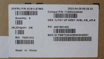 Lenovo Legion S7 16IRH8 Keyboard Palmrest Top Cover Arabic Silver 5CB1L67963