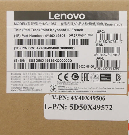 Lenovo TrackPoint KBD-French 5D50X49572