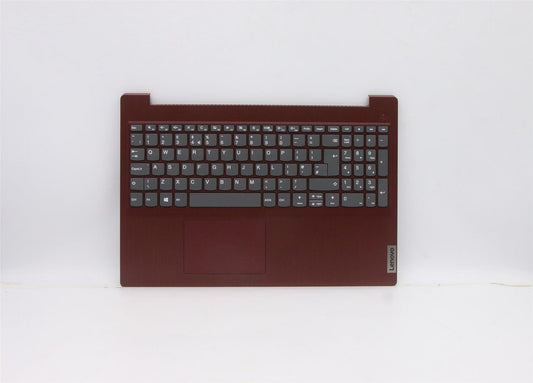 Lenovo IdeaPad 3-15ARE05 3-15IIL05 Keyboard Palmrest Top Cover UK Red 5CB0X57597