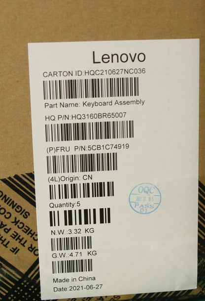 Lenovo Upper Case ASM_KOR H82L5 CLODIS 5CB1C74919