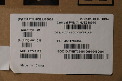 Lenovo ThinkBook 14s G2 IAP 14s G3 IRU LCD Cover Rear Back Housing 5CB1J10004