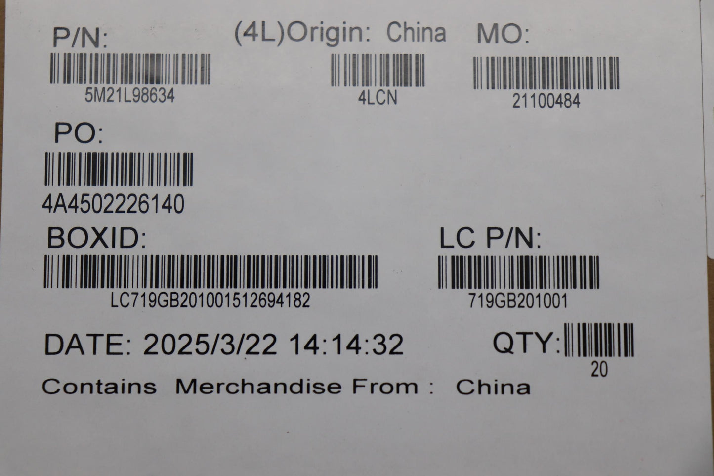 Lenovo MECHANICAL FRU MTS40_5G_DUMMY_ASSY NIC 5G Board 5M21L98634