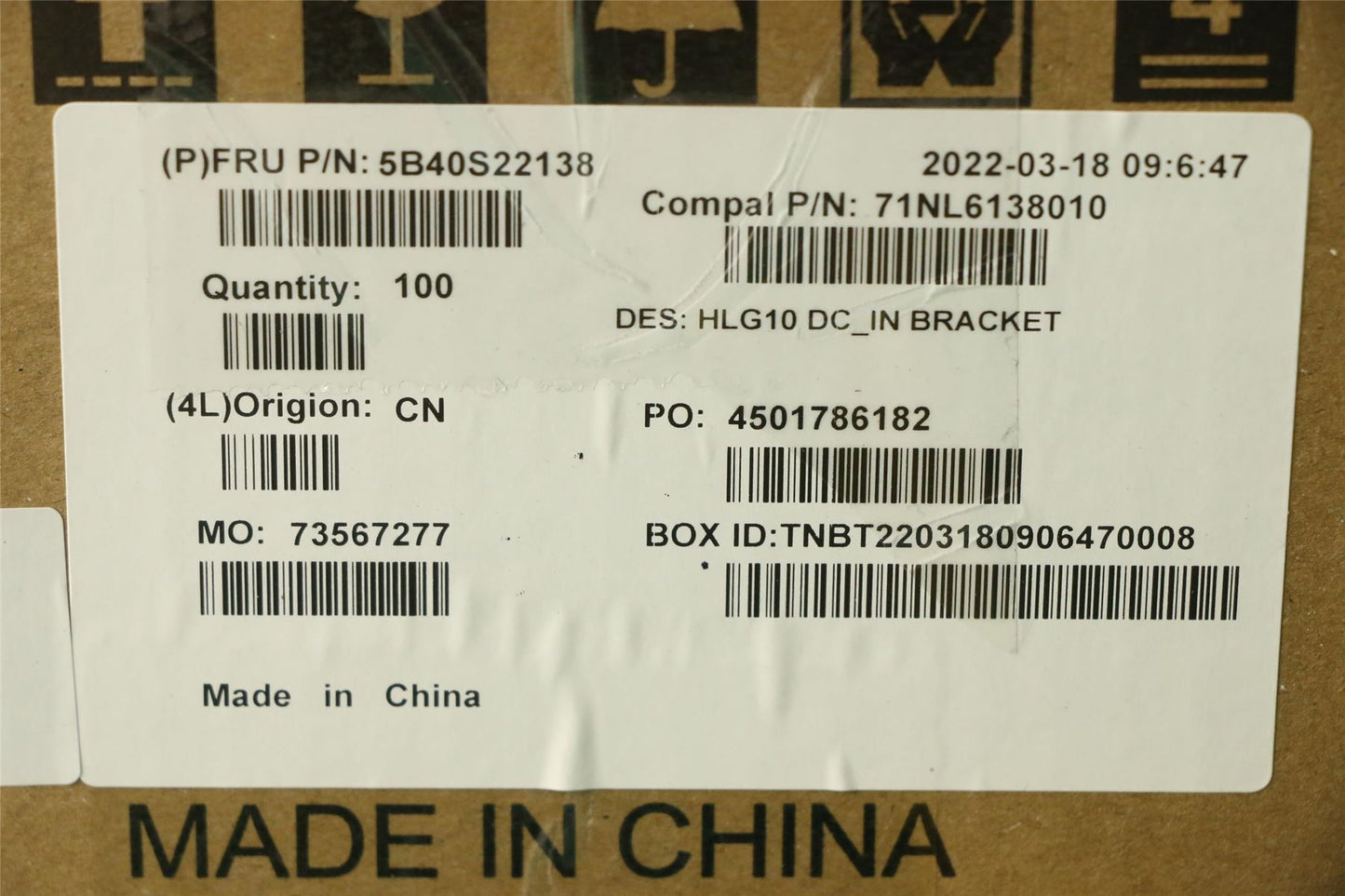 Lenovo Bracket C 82S9 DC-in 5B40S22138