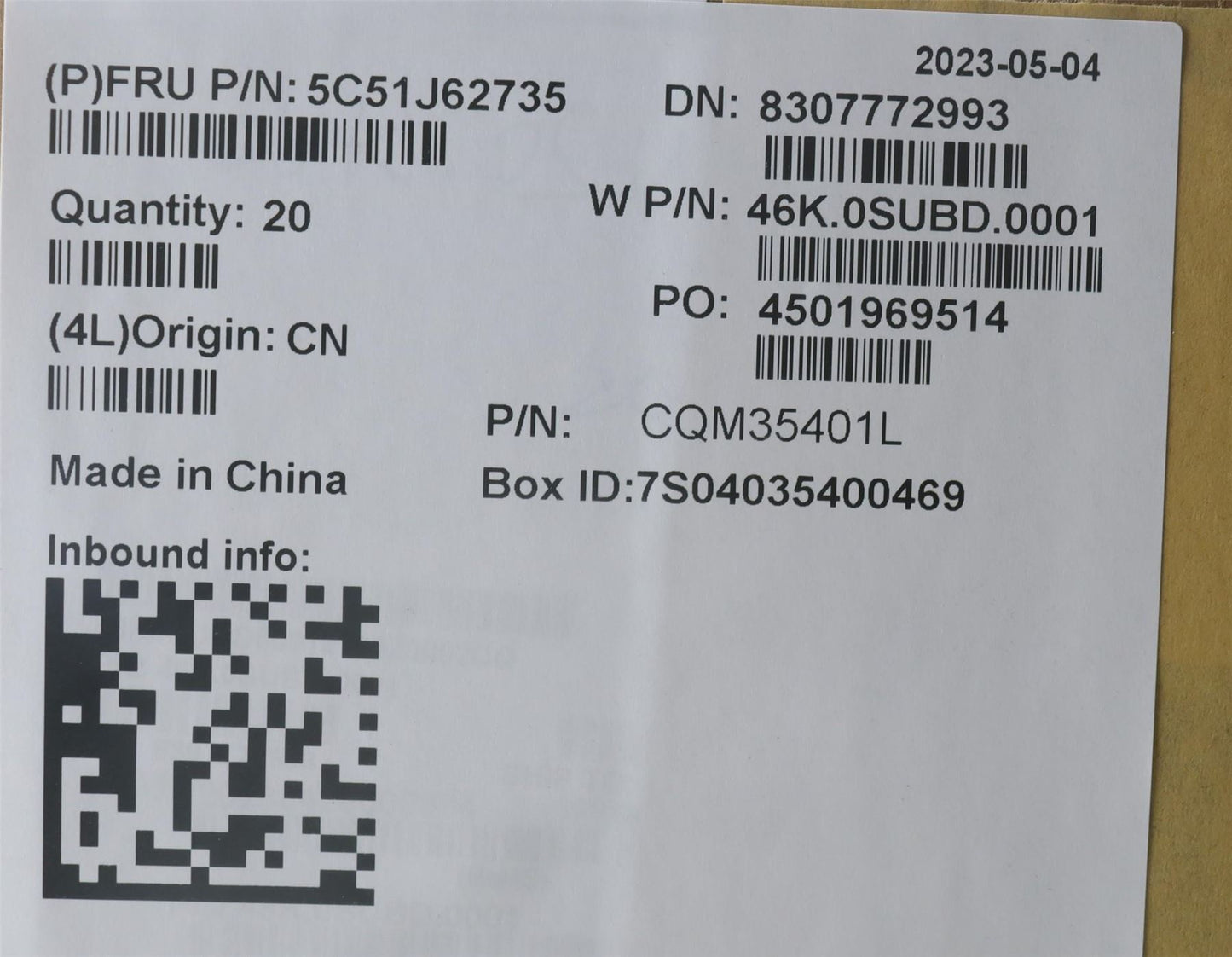 Lenovo FRU CARDPOP IO board 100w GEN4 5C51J62735