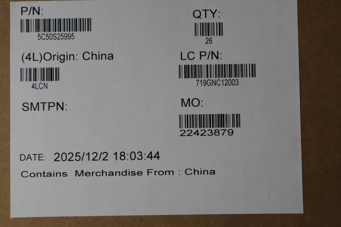 Lenovo CARDPOP L 83MW LG_Group Fingerprint FPR Board 5C50S25995