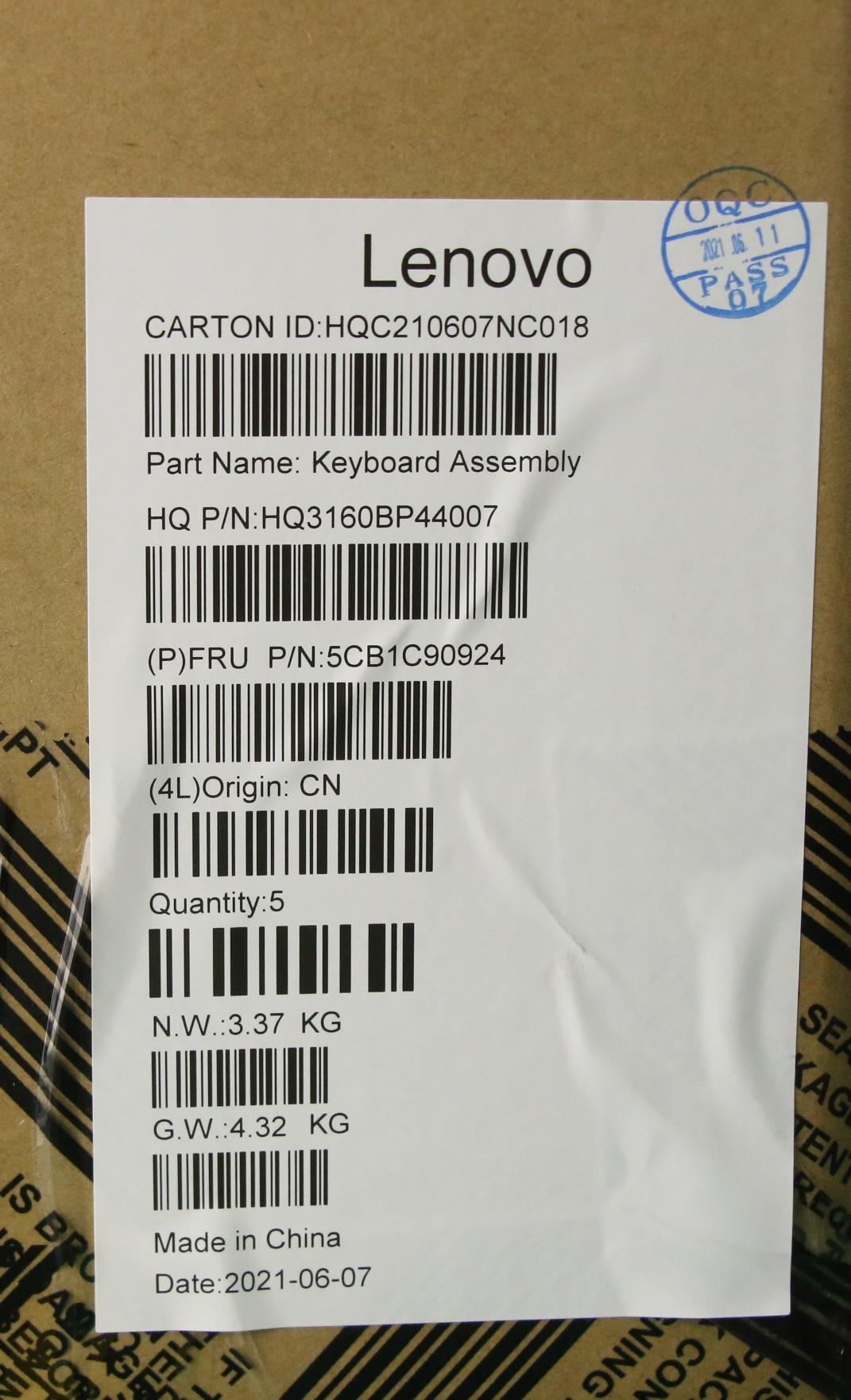 Lenovo Flex 3 11M836 Palmrest Cover Touchpad Keyboard US Europe Grey 5CB1C90924