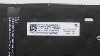 Lenovo ThinkPad C14 Gen 1 Keyboard Hebrew Black 5N21E09454