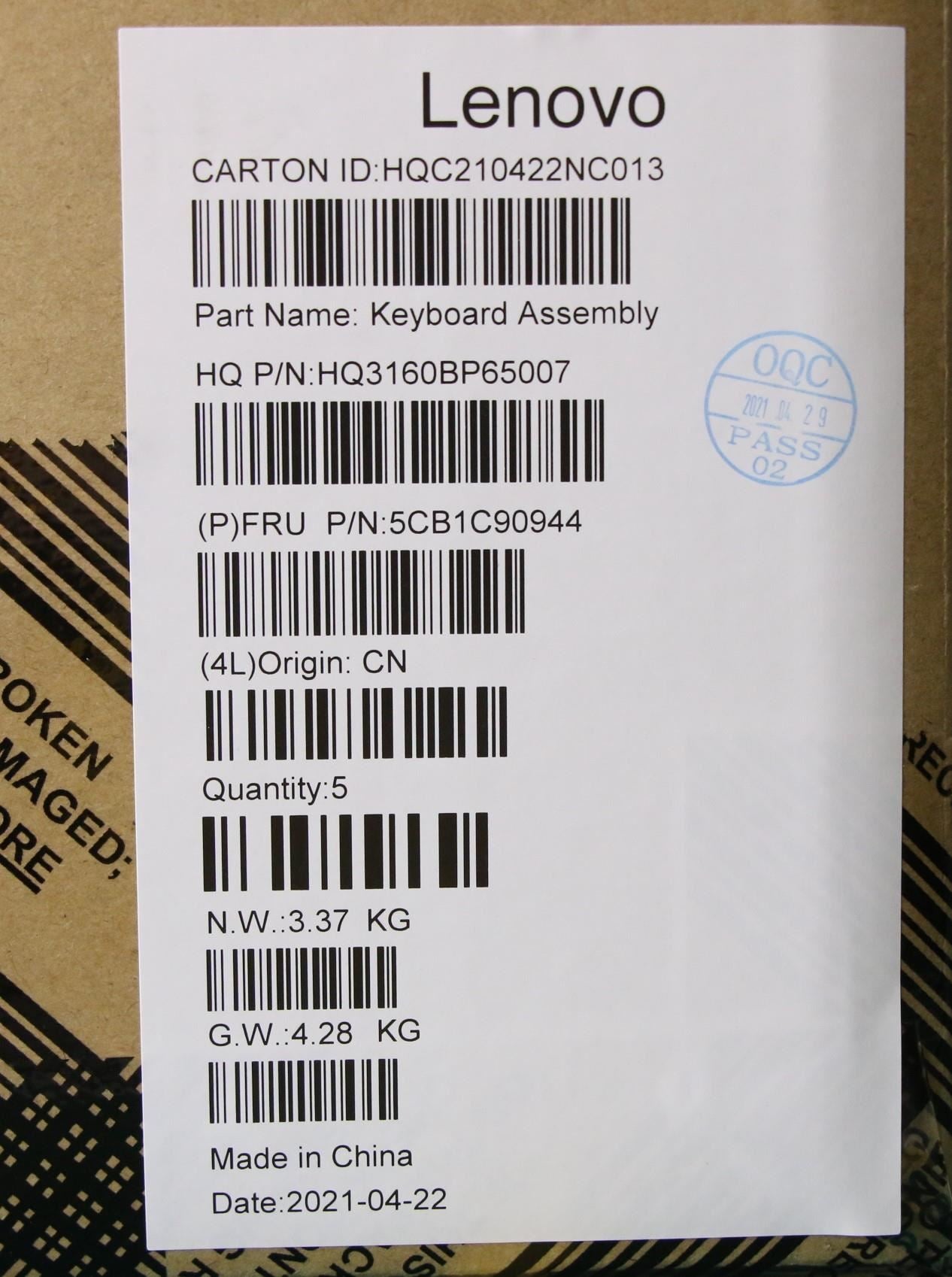 Lenovo Flex 3 11M836 Palmrest Cover Touchpad Keyboard German Blue 5CB1C90944