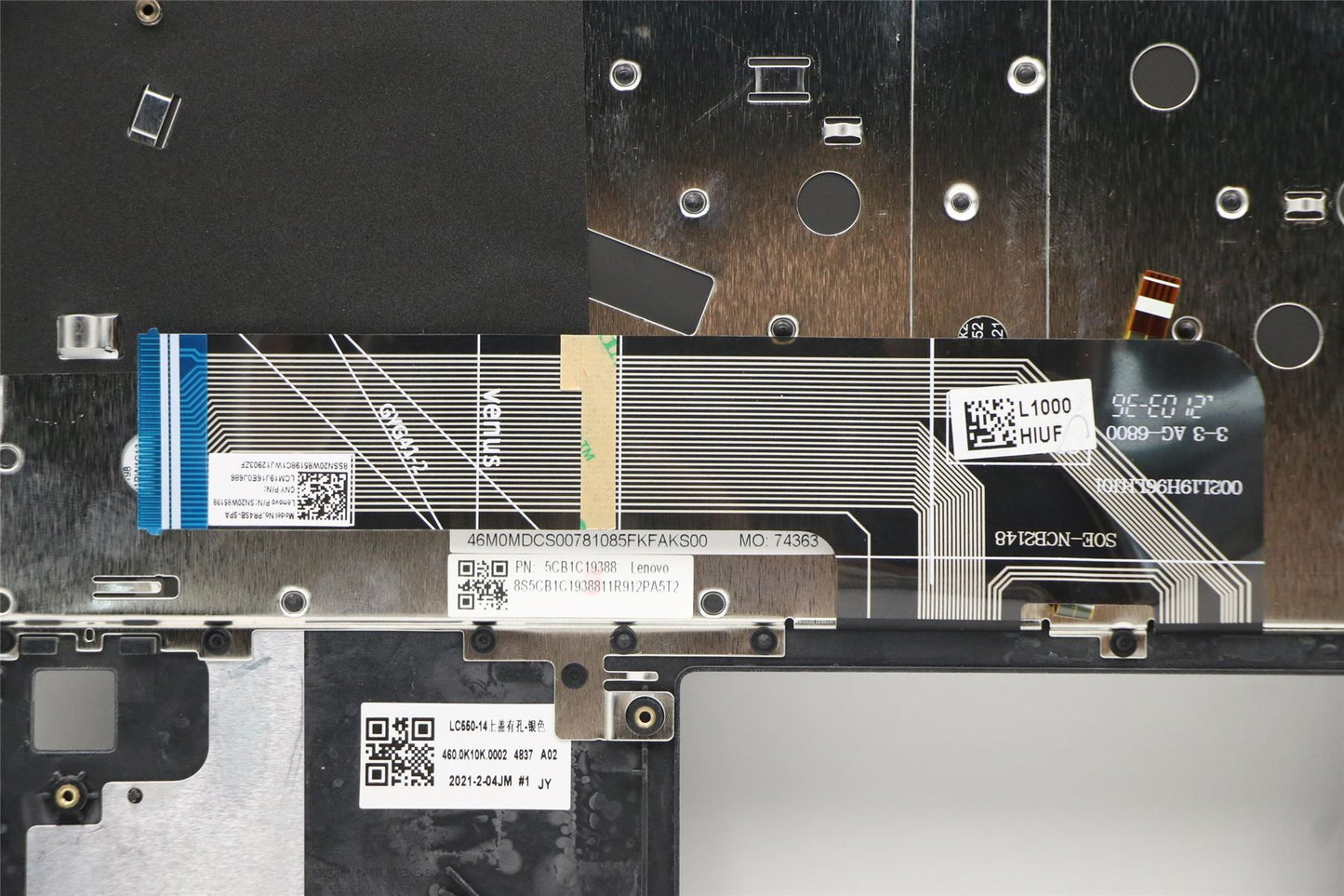 Lenovo IdeaPad 5-14ALC05 Palmrest Cover Keyboard Spanish Grey 5CB1C19388