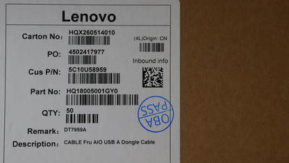 Lenovo CABLE Fru AIO A Dongle USB Board 5C10U58959