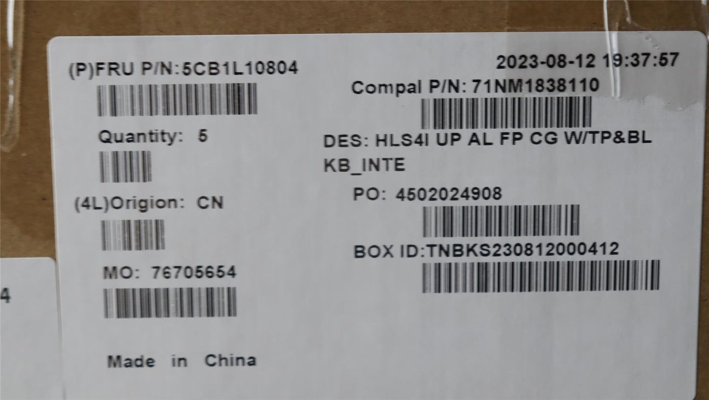 Lenovo UpCase_EUROENG C82XD FP CG BL AL 5CB1L10804