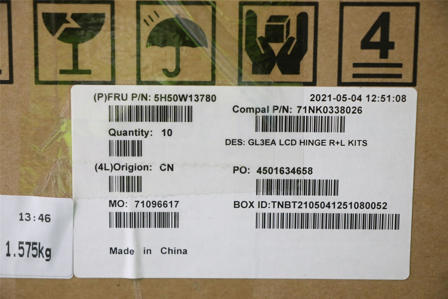 Lenovo HINGE FRU HINGE R+L 5H50W13780