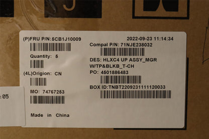 Lenovo Upper Case ASM_TC C 21DM BLKB N 5CB1J10009