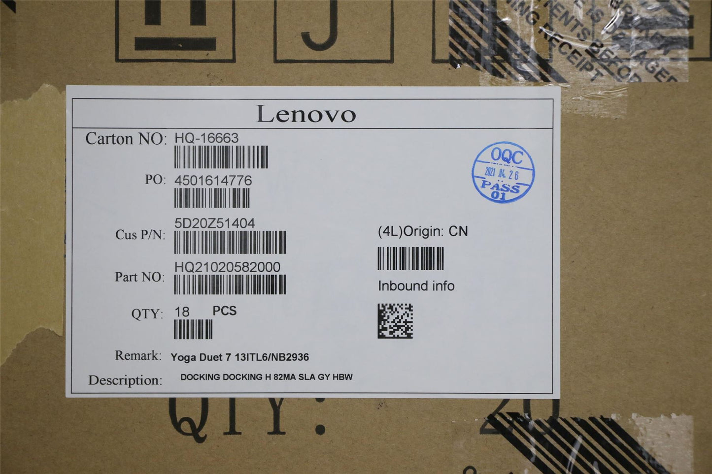 Lenovo Yoga Duet 7-13ITL6 Dock Keyboard Palmrest Touchpad Hebrew Grey 5D20Z51404