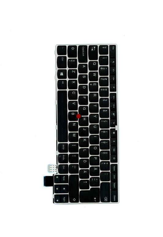 Genuine Lenovo ThinkPad T470s Keyboard Swedish Black Key w/ Silver Frame 01ER813