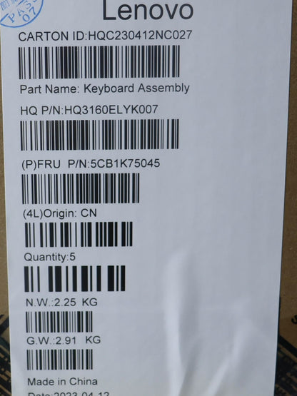 Lenovo Upper Case ASM_GER_H 82WV NFPSTGY 5CB1K75045