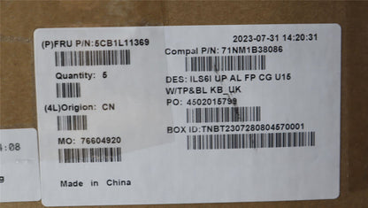 Lenovo UpperCase_UKE C82XF FP CG BL AL 5CB1L11369