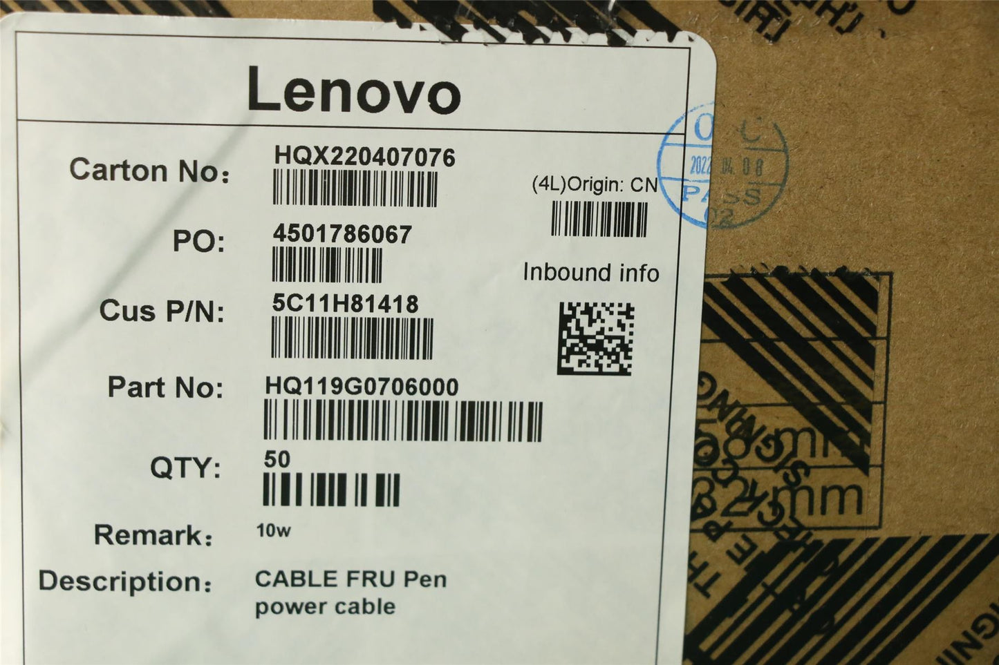 Lenovo FRU Pen power cable 5C11H81418