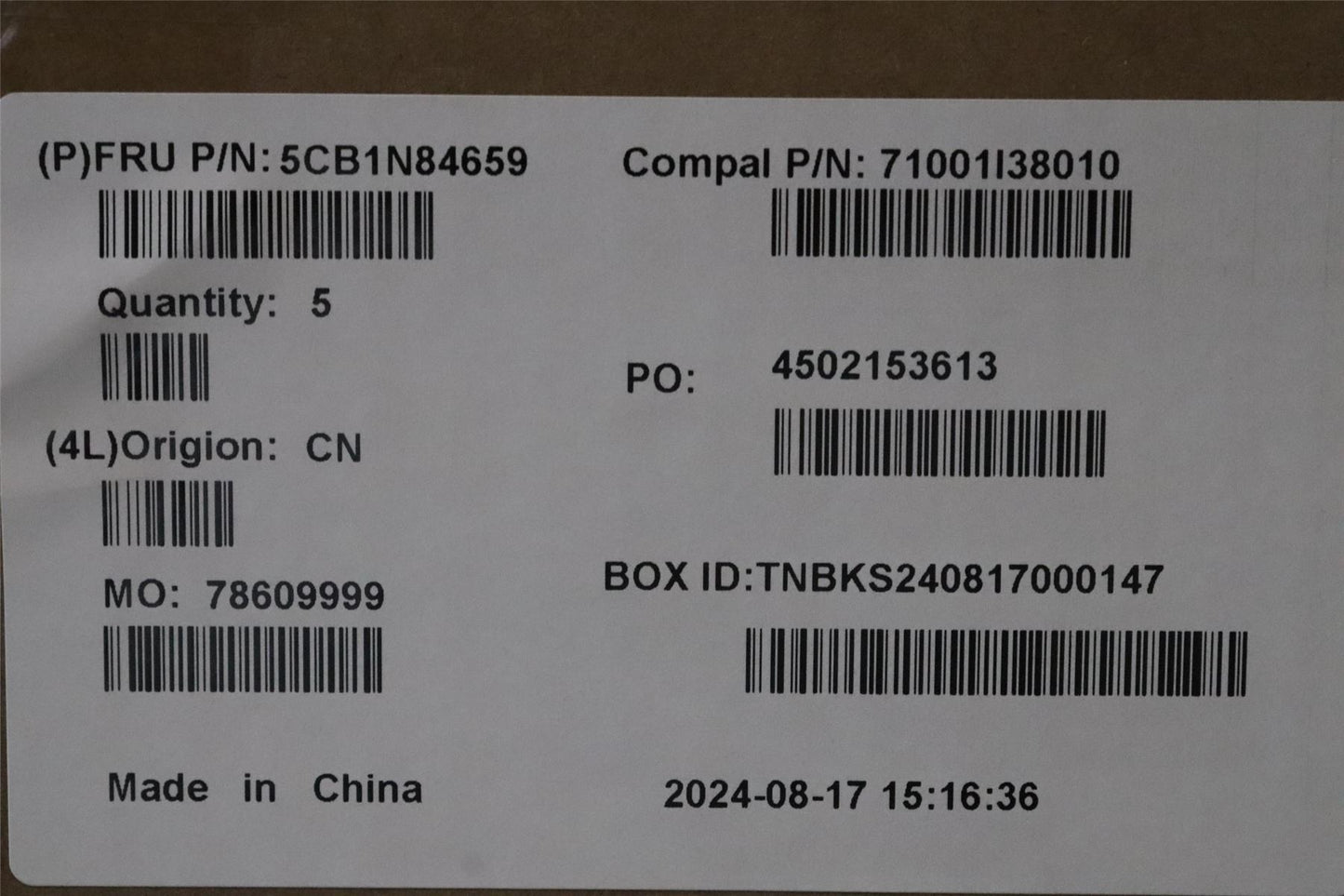 Lenovo Upper Case ASM POR C 83DH LGBL 5CB1N84659