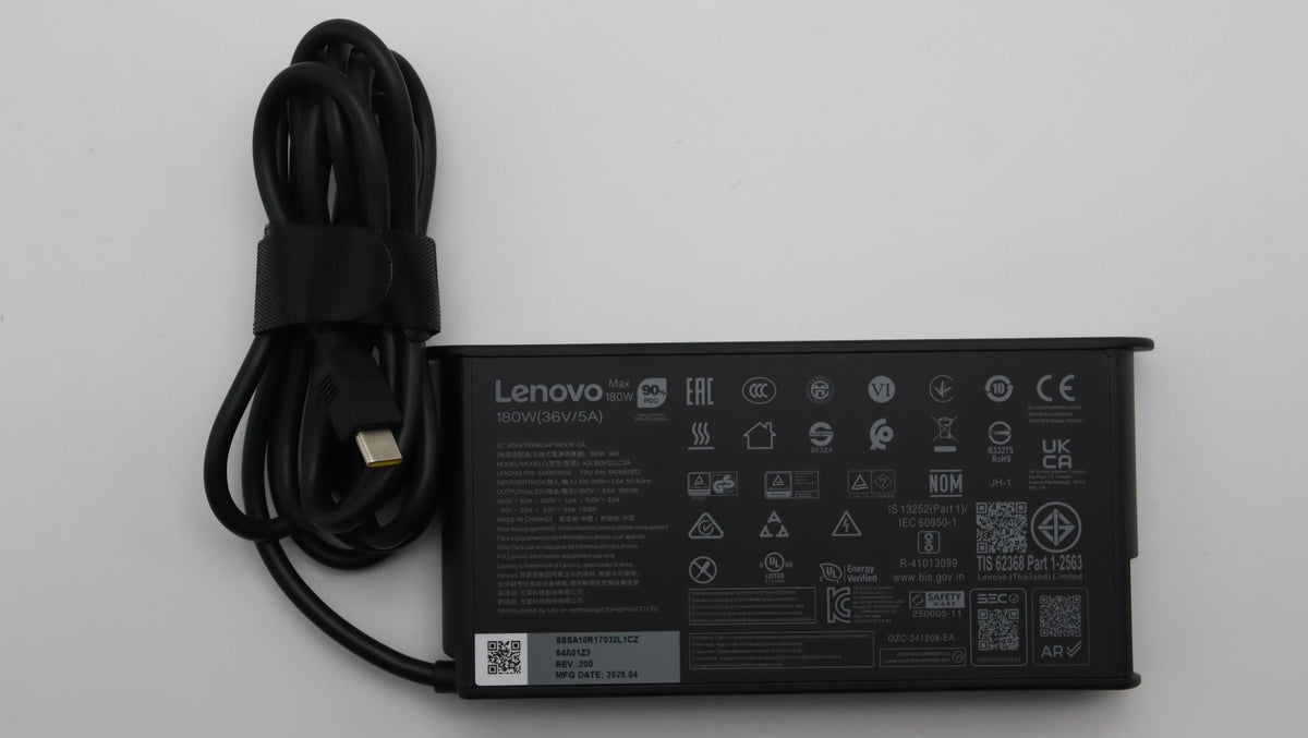 Lenovo AC_ADAPTER PD,180W,36/28~5V,3P,WW,LTN 180W USB-C 5V 3 Pin AC Charger Adapter 5A11K67872