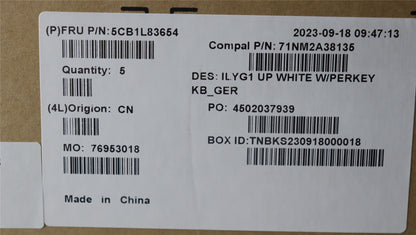 Lenovo UpperCaseASM_GER C 82Y3 WH RGB 5CB1L83654