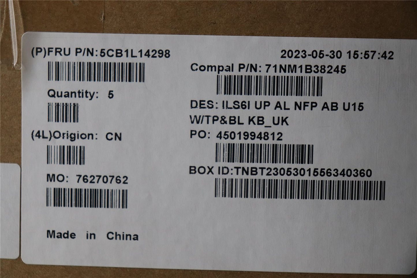 Lenovo IdeaPad 5 16ABR8 Palmrest Cover Touchpad Keyboard UK Backlit 5CB1L14298