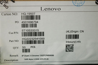 Lenovo TAPE Mylar H 82QS 30*6.5*0.05 5T10S33315