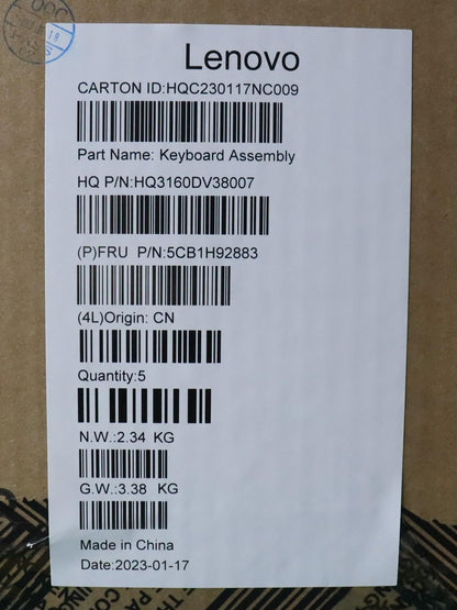 Lenovo IdeaPad 5 16IAH7 Palmrest Cover Touchpad Keyboard US Euro 5CB1H92883