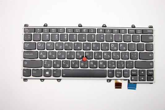 Genuine Lenovo Yoga 370 Keyboard Hebrew Silver Backlit 01EN441 01AV730