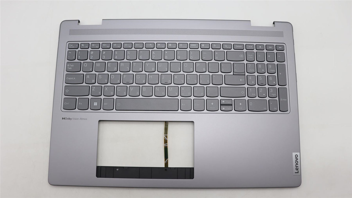 Lenovo Yoga 7 16ARP8 Keyboard Palmrest Top Cover Hebrew Arctic Grey 5CB1L50411