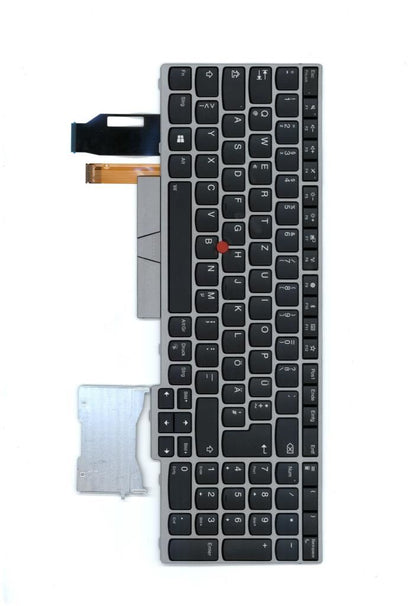Lenovo ThinkPad E580 E590 Keyboard German Silver Backlit 01YN752