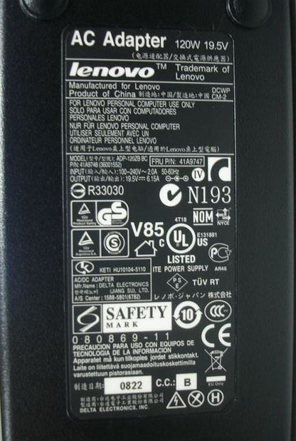Lenovo DELTA ADP-120ZB BCB ADAPT(R) 120W AC Charger Adapter 36001552