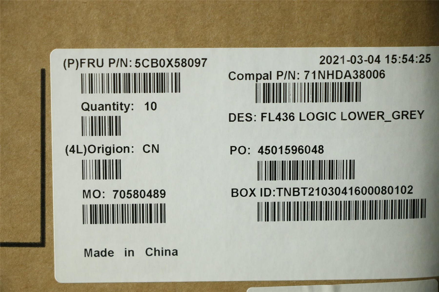 Lenovo Lower case C 81WJ_GREY 5CB0X58097