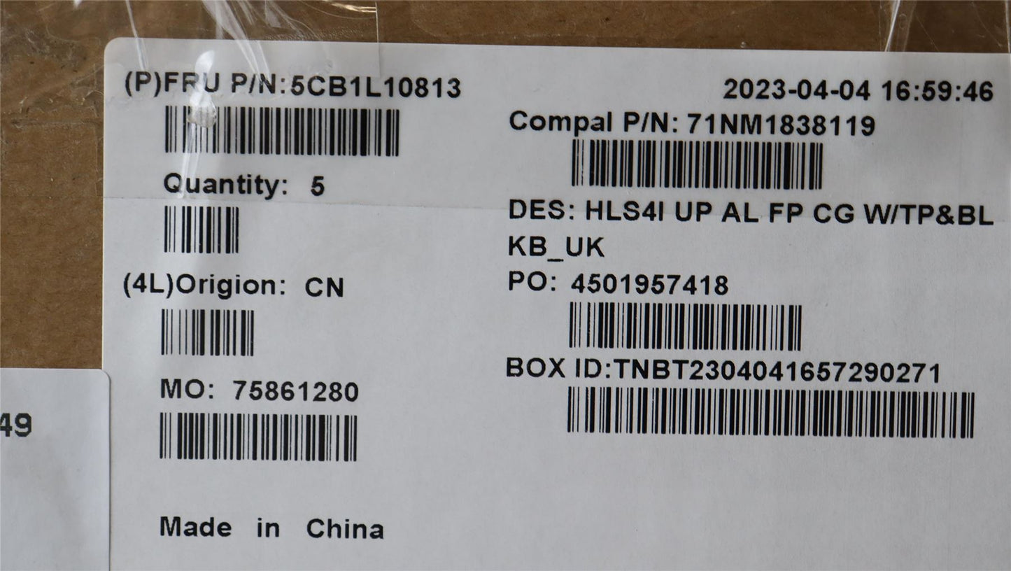 Lenovo IdeaPad 5 14ABR8 Palmrest Cover Touchpad Keyboard UK Backlit 5CB1L10813